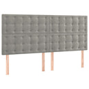 vidaXL világosszürke bársony LED-es fejtámla 200x5x118/128 cm