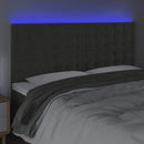 vidaXL sötétszürke bársony LED-es fejtámla 200x5x118/128 cm