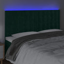 vidaXL sötétzöld bársony LED-es fejtámla 200x5x118/128 cm