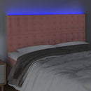 vidaXL rózsaszín bársony LED-es fejtámla 200x5x118/128 cm