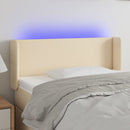 vidaXL krémszínű szövet LED-es fejtámla 93 x 16 x 78/88 cm