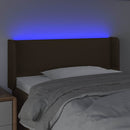 vidaXL sötétbarna szövet LED-es fejtámla 103 x 16 x 78/88 cm