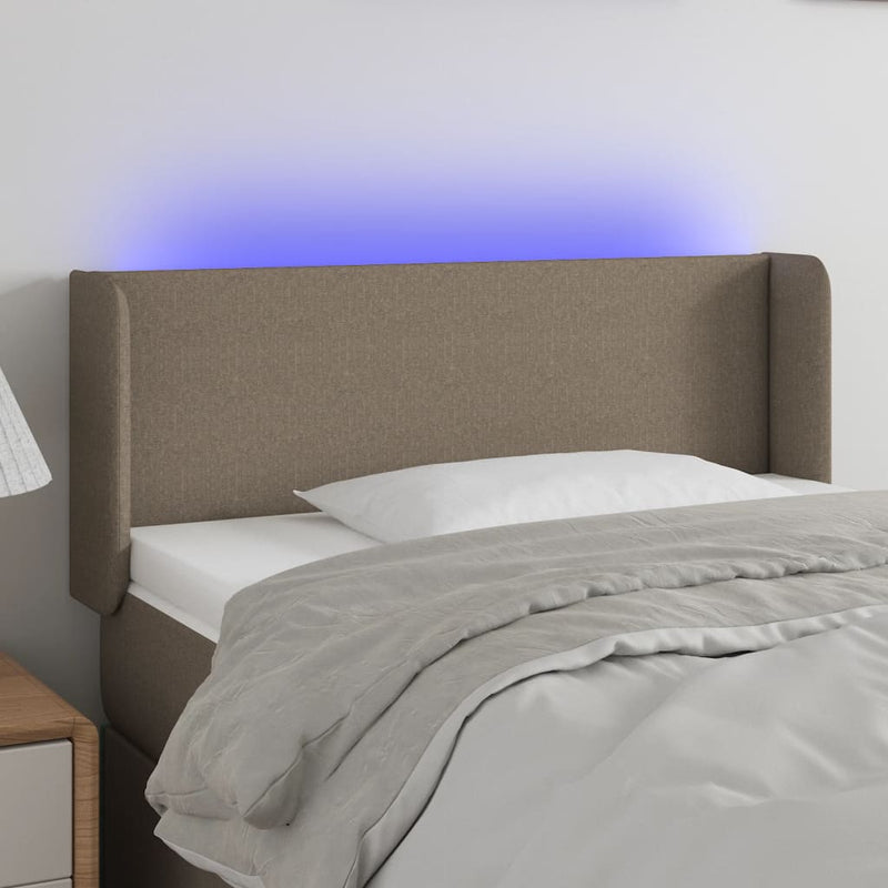 vidaXL tópszínű szövet LED-es fejtámla 103 x 16 x 78/88 cm