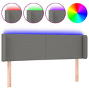 vidaXL sötétszürke szövet LED-es fejtámla 147 x 16 x 78/88 cm