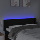 vidaXL fekete szövet LED-es fejtámla 147 x 16 x 78/88 cm