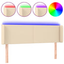 vidaXL krémszínű szövet LED-es fejtámla 147 x 16 x 78/88 cm