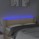 vidaXL krémszínű szövet LED-es fejtámla 147 x 16 x 78/88 cm