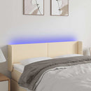 vidaXL krémszínű szövet LED-es fejtámla 147 x 16 x 78/88 cm