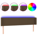 vidaXL sötétbarna szövet LED-es fejtámla 163 x 16 x 78/88 cm
