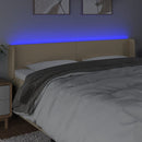vidaXL krémszínű szövet LED-es fejtámla 163 x 16 x 78/88 cm