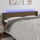vidaXL sötétbarna szövet LED-es fejtámla 203 x 16 x 78/88 cm