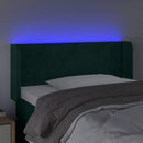 vidaXL sötétzöld bársony LED-es fejtámla 83 x 16 x 78/88 cm