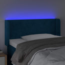 vidaXL sötétkék bársony LED-es fejtámla 83 x 16 x 78/88 cm