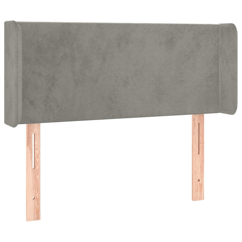vidaXL világosszürke bársony LED-es fejtámla 93 x 16 x 78/88 cm