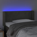 vidaXL sötétszürke bársony LED-es fejtámla 93 x 16 x 78/88 cm