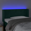 vidaXL sötétzöld bársony LED-es fejtámla 93 x 16 x 78/88 cm