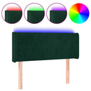 vidaXL sötétzöld bársony LED-es fejtámla 103 x 16 x 78/88 cm