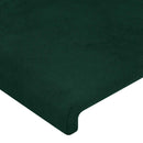 vidaXL sötétzöld bársony LED-es fejtámla 103 x 16 x 78/88 cm