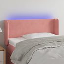 vidaXL rózsaszín bársony LED-es fejtámla 103x16x78/88 cm
