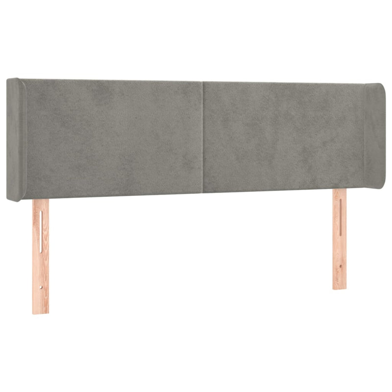 vidaXL világosszürke bársony LED-es fejtámla 147 x 16 x 78/88 cm
