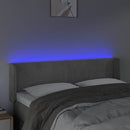 vidaXL világosszürke bársony LED-es fejtámla 147 x 16 x 78/88 cm
