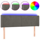 vidaXL sötétszürke bársony LED-es fejtámla 147 x 16 x 78/88 cm