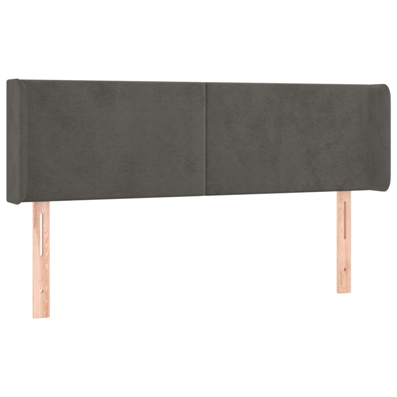 vidaXL sötétszürke bársony LED-es fejtámla 147 x 16 x 78/88 cm