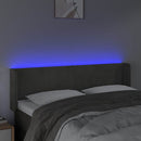 vidaXL sötétszürke bársony LED-es fejtámla 147 x 16 x 78/88 cm