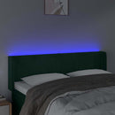 vidaXL sötétzöld bársony LED-es fejtámla 147 x 16 x 78/88 cm
