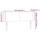 vidaXL sötétzöld bársony LED-es fejtámla 147 x 16 x 78/88 cm