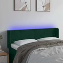 vidaXL sötétzöld bársony LED-es fejtámla 147 x 16 x 78/88 cm