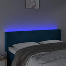 vidaXL sötétkék bársony LED-es fejtámla 147 x 16 x 78/88 cm