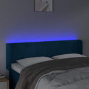 vidaXL sötétkék bársony LED-es fejtámla 147 x 16 x 78/88 cm