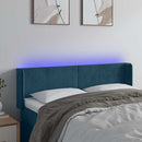 vidaXL sötétkék bársony LED-es fejtámla 147 x 16 x 78/88 cm