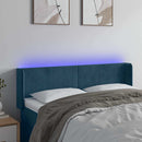 vidaXL sötétkék bársony LED-es fejtámla 147 x 16 x 78/88 cm