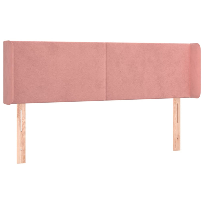 vidaXL rózsaszín bársony LED-es fejtámla 147x16x78/88 cm