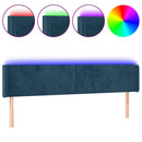 vidaXL sötétkék bársony LED-es fejtámla 163 x 16 x 78/88 cm