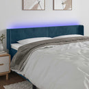 vidaXL sötétkék bársony LED-es fejtámla 163 x 16 x 78/88 cm