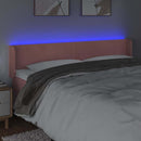 vidaXL rózsaszín bársony LED-es fejtámla 163x16x78/88 cm