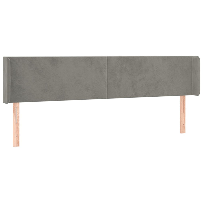 vidaXL világosszürke bársony LED-es fejtámla 183 x 16 x 78/88 cm