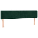 vidaXL sötétzöld bársony LED-es fejtámla 183 x 16 x 78/88 cm
