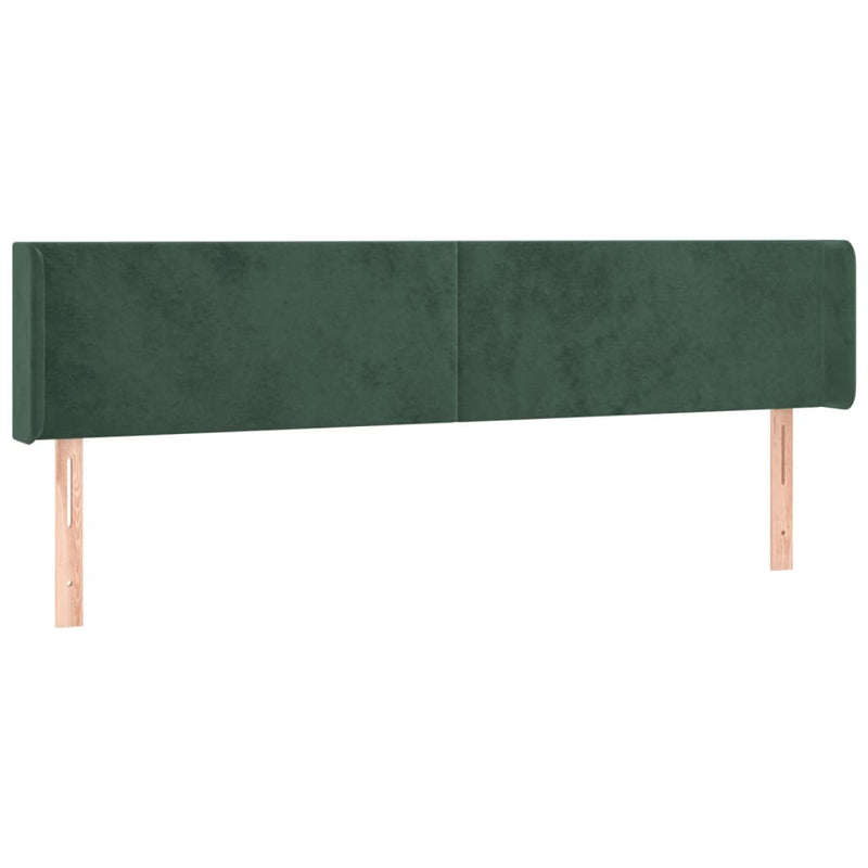 vidaXL sötétzöld bársony LED-es fejtámla 183 x 16 x 78/88 cm