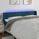 vidaXL sötétkék bársony LED-es fejtámla 183 x 16 x 78/88 cm