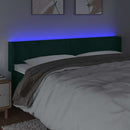vidaXL sötétzöld bársony LED-es fejtámla 203 x 16 x 78/88 cm
