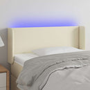 vidaXL krémszínű műbőr LED-es fejtámla 83 x 16 x 78/88 cm