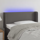 vidaXL szürke műbőr LED-es fejtámla 83x16x78/88 cm