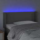 vidaXL szürke műbőr LED-es fejtámla szárnyakkal 93x16x78/88 cm