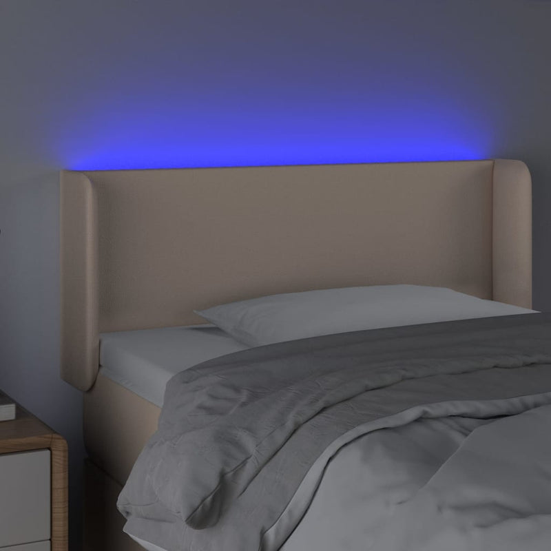 vidaXL fekete műbőr LED-es fejtámla 93x16x78/88 cm