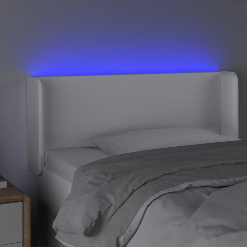 vidaXL fehér műbőr LED-es fejtámla 103x16x78/88 cm