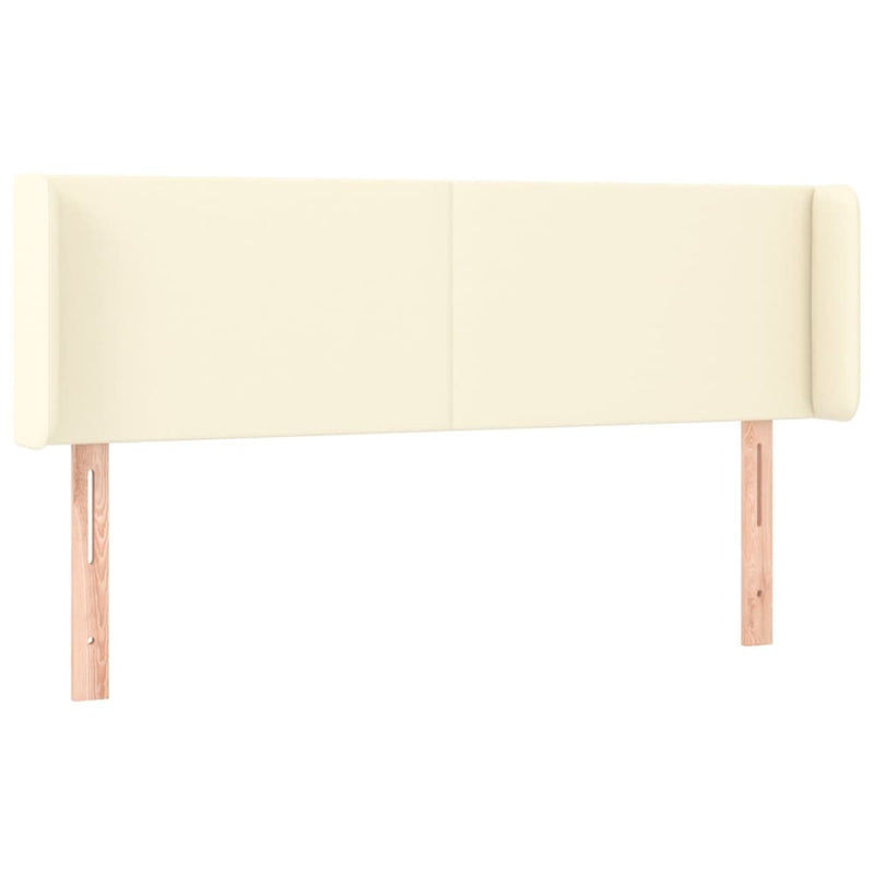vidaXL krémszínű műbőr LED-es fejtámla 147 x 16 x 78/88 cm